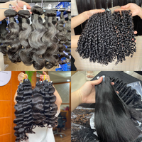 Lot de Cheveux Humains Vierges Bruts Non Transformés Birmans, Naturels, Provenant d'un Donneur Unique Cambodgien, 100% Alignés dans le Sens de la Cuticule