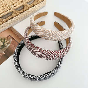 طوق شعر إسفنجي عقد تقليدي مخصص طوق شعر عقد ريترو أمريكي للجامعات طوق شعر بعقدة عريضة طوق رأس جديد للفتيات - Product Image 4