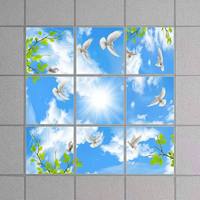 Plafonnier LED moderne 40W 60x60 avec motif décoratif ciel bleu et nuages pour bureau et décoration intérieure