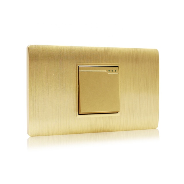 American Best Price Household Decorative Luxury Gold Plate 110V-250V 1 Gang Electric Wall Light Switch