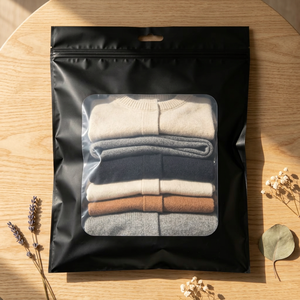 Custom Printed Factory Direct <b>Packaging</b> <b>Bags</b> for Clothes Frosted Zip Lock <b>Bags</b> with Clear Window <b>Packaging</b> Pouch Low MOQ - Product Image 2