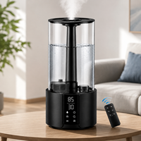 Humidificateur intelligent 5,5 L à brume froide et chaude, remplissage par le haut, avec purification UV et contrôle automatique de l'humidité pour la maison et la chambre