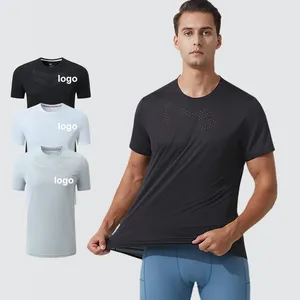 Hot selling man blank gym workout training 100% polyester sports tops shirts athletic running t-shirt