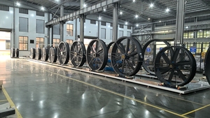 Customized Logo Super Silent Commercial Areas Used 2m <b>Large</b> Size HVLS Floor Use Free Standing Motor Movable <b>Fans</b> - Product Image 3
