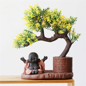 Estatua de Buda de cerámica, figura de monje, artesanía creativa para bebé, muñecos, adornos, regalo, artes y manualidades delicadas de cerámica chinas - Product Image 4