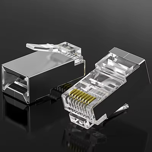 Cavo di Rete UTP RJ45 RG45 <span class=keywords><strong>Ethernet</strong></span> Pass-Through 8p8c Connettore Modulare Cat5e RJ45 con Alloggiamento PC Giapponese per 94V-0 - Product Image 1