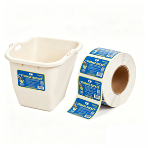 Étiquettes personnalisées en plastique PP pour seaux de peinture TEDDY, logo, 5 gallons, étiquettes privées et impression en rouleau - Product Image 1