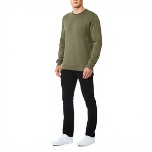 Sudaderas de Hombre Color Caqui Sólido 100% Algodón, Personalizadas, Tallas Grandes, Tejidas para Invierno, con Bolsillo Pequeño, Cómodas - Product Image 3