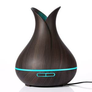 Diffuseur d'arômes à grain de bois 400 ml, humidificateur ultrasonique avec lumière LED, diffuseur d'huiles essentielles pour la maison et le bureau - Product Image 3