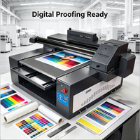 Printer UV Flatbed Format Kecil CMYK+W+O, Mesin Printer UV untuk Pencetakan pada Papan Kayu dan Casing Ponsel