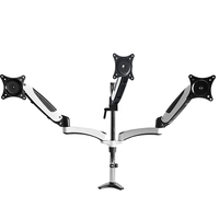 Pince de bureau en aluminium 15 -- 24 ''Ressort à gaz 3 bras de support de moniteur Support de moniteur
