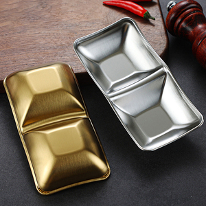 Plat à condiments en acier inoxydable, bol à trempette pour fondue, assiette à sauce soja, barbecue, sushi, vinaigre, plateau à condiments, vaisselle de cuisine - Product Image 6