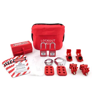 Security Seal Padlock Red Waterproof Polyester Fabric Industrial Safety Equipment Lock Combination Bag Lockout Tagout Kit