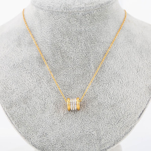 Korean Style 18K Gold Plated <b>Titanium</b> Steel Rhinestone Pendant Clavicle <b>Chain</b> For Women Geometric Shape Gift Jewelry - Product Image 4