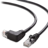 Cable Ethernet RJ45 en Ángulo Recto de 90 Grados Ufriend, Cat6/Cat5e, Alta Velocidad 10Gbps, LAN, Cobre Trenzado, Negro, Longitud Personalizada