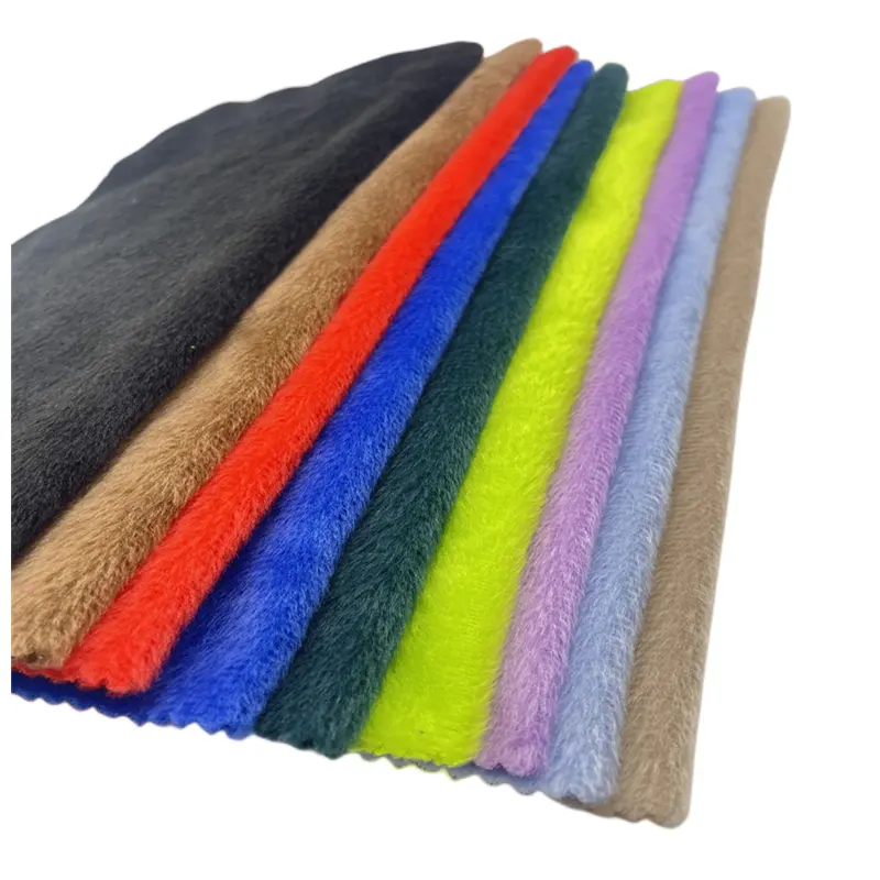 Fabriek 150gsm 100% Polyester Korte Stapel Velours Pluche Velboa Faux Fur Stof Voor Kledingstuk