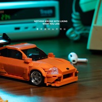 Set de Bloques de Construcción de Auto de Lujo con Caja de Exhibición, Kit de Ensamblaje de Modelo de Auto de Carreras, Juguete DIY, Escala 1:48, Regalo Coleccionable 8815