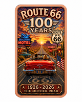 Vente en gros de barres de cuivre fin .999 de 1 oz, souvenir de voyage vintage Route 66 Centennial en relief 3D