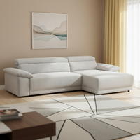 Canapé d'angle électrique convertible de luxe à une touche, en tissu, avec système de tirage électrique, 3 places, convertible en lit, pour hôtel
