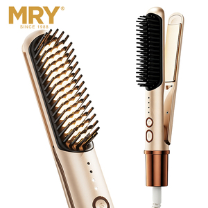 <span class=keywords><strong>Cepillo</strong></span> y Plancha de <span class=keywords><strong>Pelo</strong></span> 2 en 1 MRY, Plancha Profesional con Calentamiento Rápido, 3 Niveles de Temperatura, Estilizador de Cabello Iónico - Product Image 1