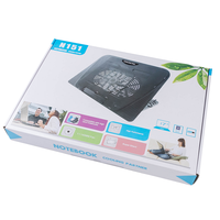 Momi Tapis de refroidissement silencieux pour ordinateur portable de jeu avec grands ventilateurs Support métallique stable 2 USB alimenté Pratique Refroidisseur pour ordinateur portable