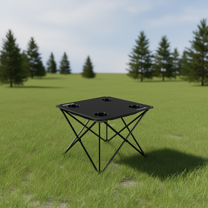 Portable Folding <b>Mini</b> Square Camp <b>Table</b> 18.5 In Aluminum Frame 600D Oxford Top Outdoor Camping Use - Product Image 2