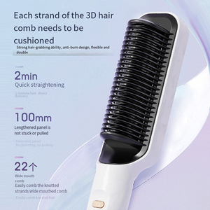 <span class=keywords><strong>Brosse</strong></span> <span class=keywords><strong>chauffante</strong></span> <span class=keywords><strong>lissante</strong></span> portable 2-en-1 avec logo personnalisé, fer à lisser et fer à boucler PTC - Product Image 4