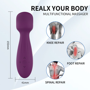 Masajeador Corporal Recargable de Mano con Múltiples Velocidades, Cabezal de Silicona, Herramienta de Masaje para Relajar los Músculos - Product Image 3