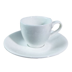 Tasse à expresso en porcelaine avec soucoupe |   Gobelet à espresso blanc de 80 ml / 2,7 oz pour café, hôtel, restaurant, approvisionnement en vrac - Product Image 1