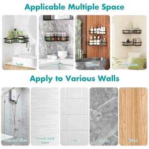 Organisateur de douche mural adhésif 5 pièces avec <span class=keywords><strong>porte</strong></span>-<span class=keywords><strong>savon</strong></span> et <span class=keywords><strong>porte</strong></span>-brosse à dents - Product Image 6