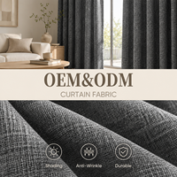 Tissu de rideau ColorTex OEM ODM en lin 100% délavé, finition mate, protection de la vie privée, anti-acariens, pour salon, faible MOQ