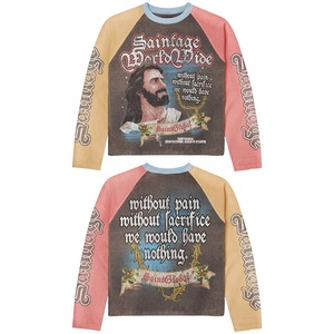 Produttore OEM di T-Shirt in Cotone Waffle a Maniche Lunghe per Uomo, Maglietta Oversize con Maniche Raglan, Streetwear Lavorato a Maglia, <span class=keywords><strong>Termica</strong></span> - Product Image 3