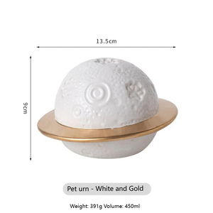 Tarro Conmemorativo para Mascotas Saturno de Escritorio al por Mayor con Textura Lunar Grabada, Recuerdo de Condolencias para Amantes de Mascotas en Tiendas Americanas - Product Image 5