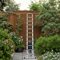 Nouvelle échelle télescopique en aluminium de 3,8 m, 10 marches, pliable, pour extérieur, certifiée EN131, pour usage domestique et outillage