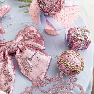 Decoraciones para Árboles de Navidad, Bolas de Navidad de Espuma Rosa de 8 cm, Adornos Colgantes para Árboles, Bolas de Navidad de Plástico - Product Image 4