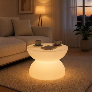 <span class=keywords><strong>Table</strong></span> basse moderne à LED en plastique PE, 16 couleurs changeantes, <span class=keywords><strong>table</strong></span> ronde lumineuse pour la maison, la terrasse, le jardin, le bar, le salon - Product Image 5