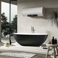Noir coloré moderne intérieur pierre artificielle Surface solide pierre bain Spa fonctionnel acrylique bain à remous baignoires et bains à remous
