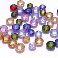 Vente en gros de pierres de zircone cubique en vrac, taille ronde et taille damier, multicolores, pour la fabrication de bijoux