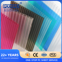 Feuille creuse transparente de polycarbonate de mur jumeau de 8mm/feuille creuse de PC/chambre creuse de polycarbonate de feuille creuse de polycarbonate