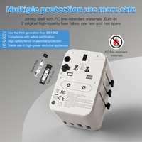 Adaptateur de voyage universel multi-prises GaN III 65W 2 ports USB 3 ports USB-C PD Charge rapide Chargeur mural universel