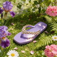 Accessoires personnalisables pour chaussures femme : Chaîne florale en strass style western en forme de V pour tongs, Or/Argent/Gunmetal