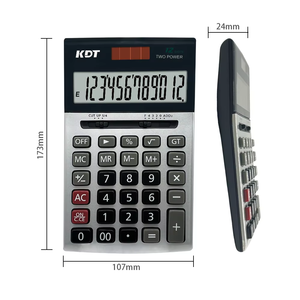 Calculatrice numérique de bureau à panneau métallique, alimentée par énergie solaire et batterie, avec design de poche pour le bureau et la comptabilité scolaire - Product Image 2
