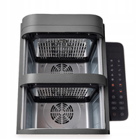 Friteuse à air numérique intelligente 6L à double panier sans huile avec écran LCD, design carré moderne et économe en énergie pour une cuisine saine à la maison