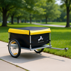 Remorque de vélo Avsom à 2 roues, jaune, avec housse amovible, chariot à bagages pour vélo, transport extérieur - Product Image 2