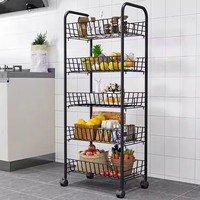 SER Promotion Chariot de Rangement de Cuisine Rotatif à 360 Degrés, Étagère Multi-Niveaux pour Fruits et Légumes, Chariot de Rangement High-Tech
