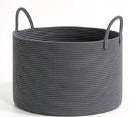Grand panier de rangement en corde de coton avec poignées, panier à linge tissé à la main pour couvertures, jouets, vêtements, organisateur de rangement, décoration intérieure