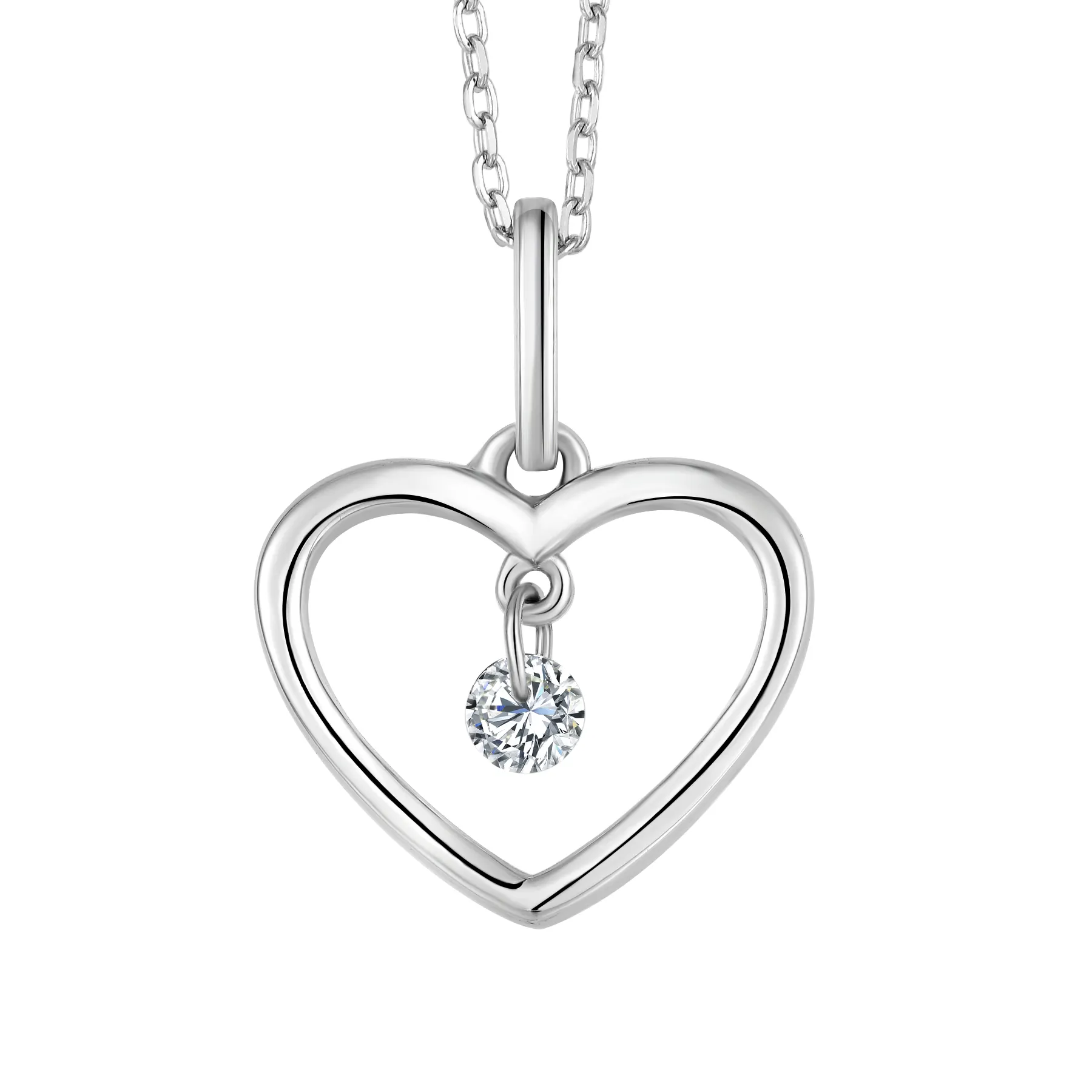 CUSTOM OEM Vintage Fine Jewelry Women Charms Heart Pendants 925 Sterling Silver Necklaces For Wedding Engagement