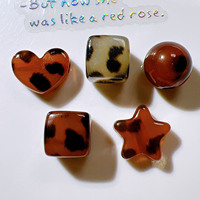 Perles acryliques vintage imprimé léopard à grand trou, en forme de cœur, carrées, rondes et étoiles, pour la fabrication artisanale de bijoux DIY Y2K