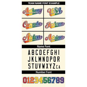 Custom Baseball Jersey Unisex Adult Personalized Name Number <b>Rainbow</b> Design Breathable Sublimated Print Teamname 00 - Product Image 5