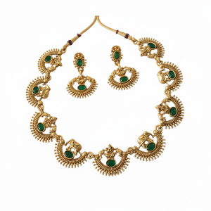 Ensemble de collier en pierre de Pota plaqué or et de temple, bijoux fins 10573848 - Product Image 2